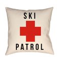 Artistic Weavers Artistic Weavers LGCB2044-1616 Artistic Weavers Lodge Cabin Ski Patrol Poly Filled Pillow - Bright Red  Beige & Black - 16 x 16 in. LGCB2044-1616